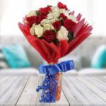 Profound Love A bunch of Red and White Roses