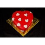 Red Heart Shaped Romantic Fondant 1 KG Cake